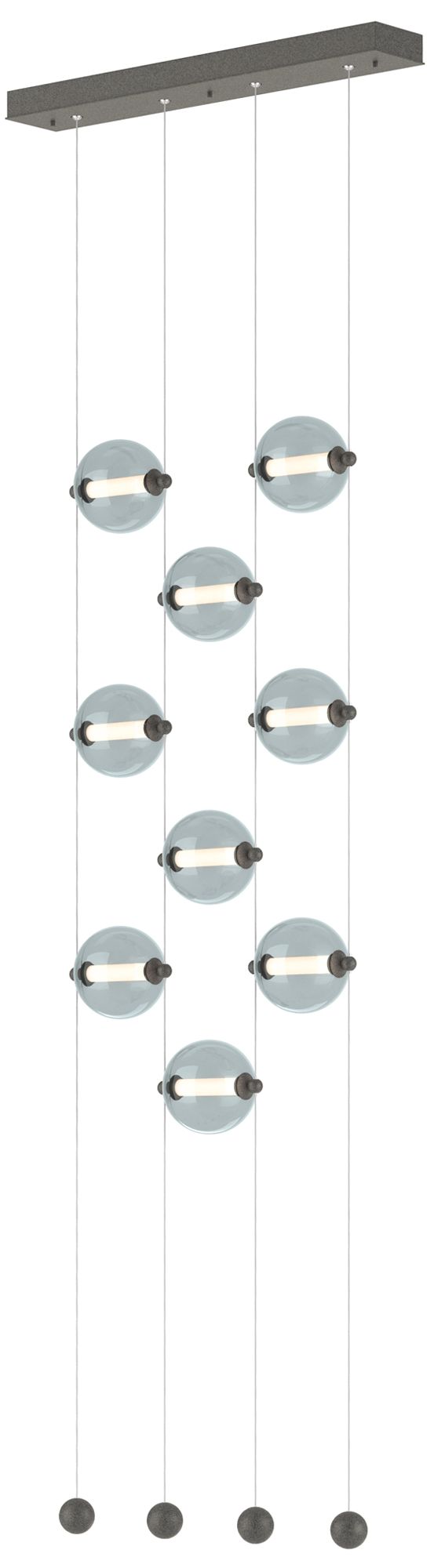 Abacus 9-Light Ceiling-to-Floor LED Pendant Iron Cool Grey Made to Order