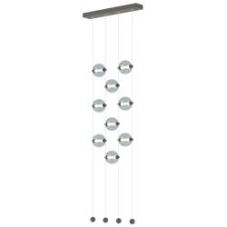 Abacus 9-Light Ceiling-to-Floor LED Pendant - Iron - Cool Grey