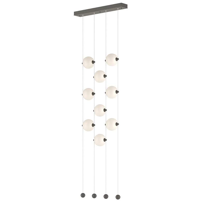 Image 1 Abacus 9-Light Ceiling-to-Floor LED Pendant - Iron - Opal