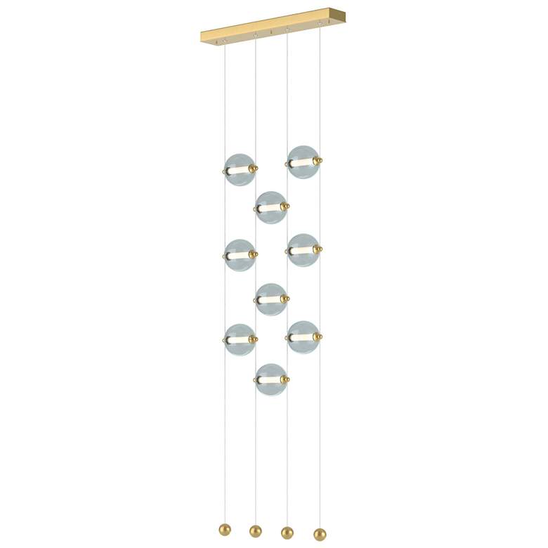 Image 1 Abacus 9-Light Ceiling-to-Floor LED Pendant - Modern Brass - Cool Grey