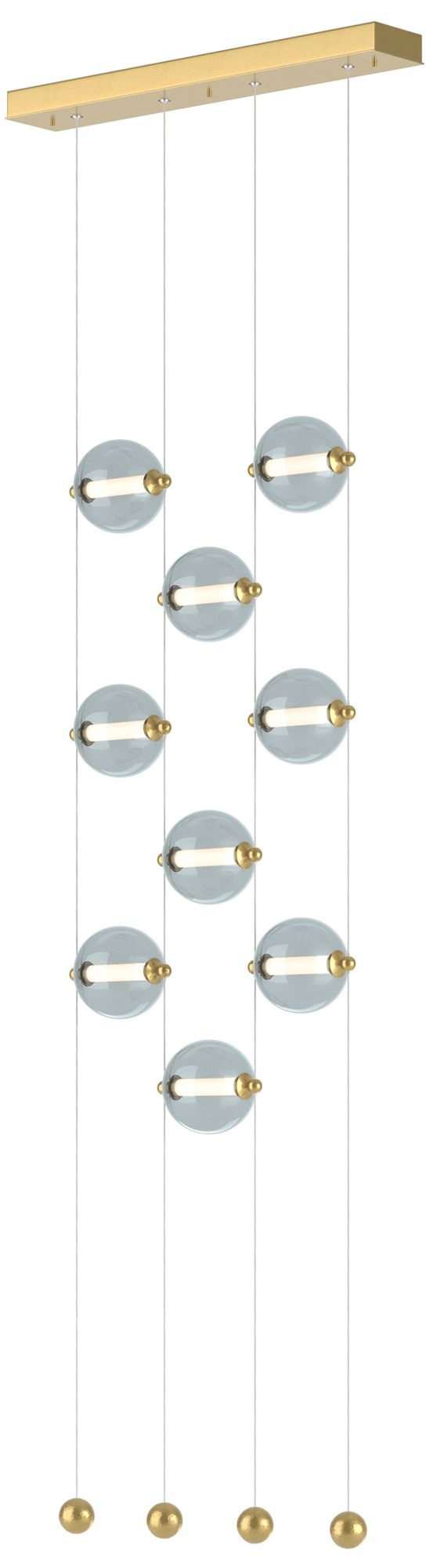 Abacus 9-Light Ceiling-to-Floor LED Pendant Modern Brass Made to Order