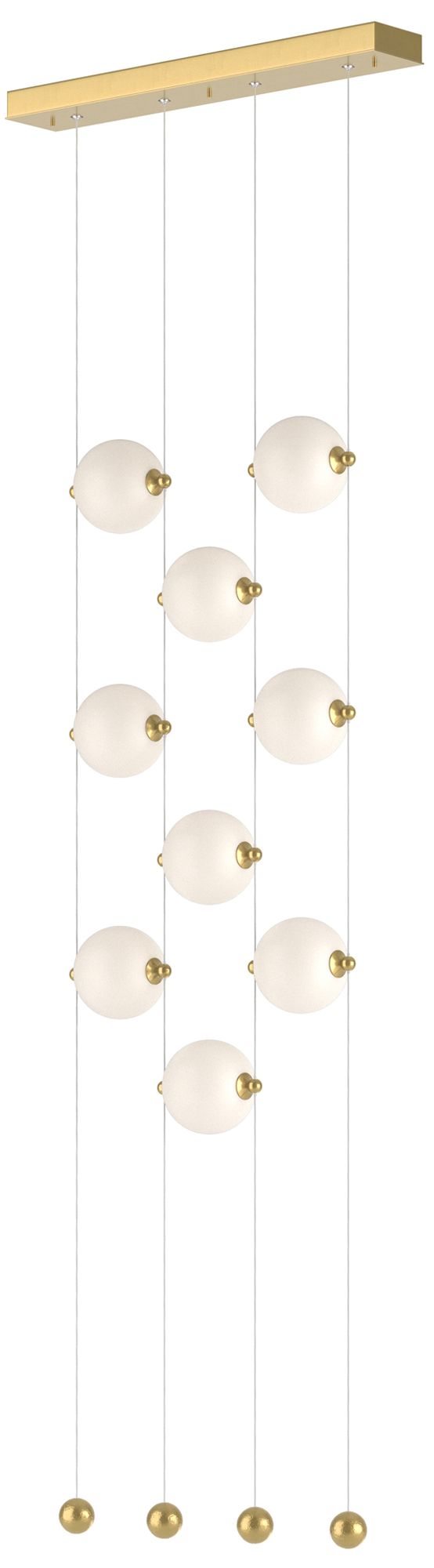 Abacus 9-Light Ceiling-to-Floor LED Pendant Modern Brass Opal Made to Order
