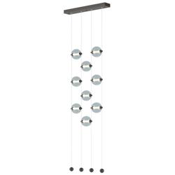 Abacus 9-Light Ceiling-to-Floor LED Pendant - Oil Rubbed Bronze - Cool Grey