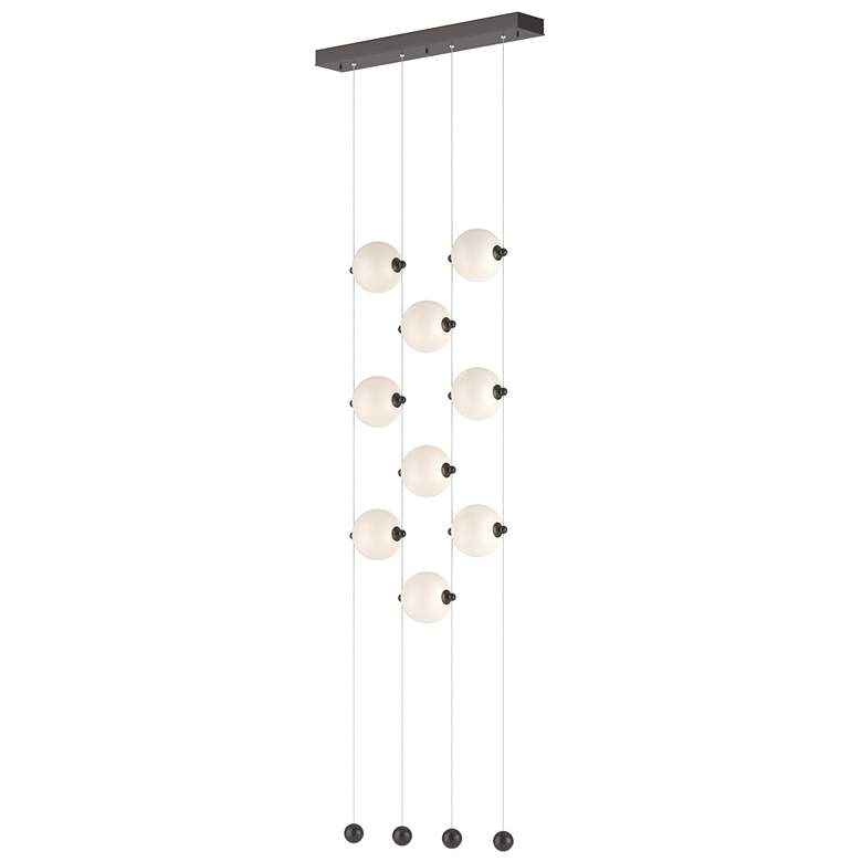 Image 1 Abacus 9-Light Ceiling-to-Floor LED Pendant - Oil Rubbed Bronze - Opal