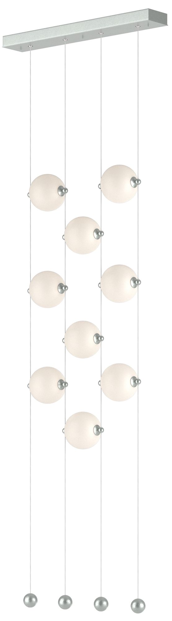 Abacus 9-Light Ceiling-to-Floor LED Pendant - Platinum - Opal Made to Order