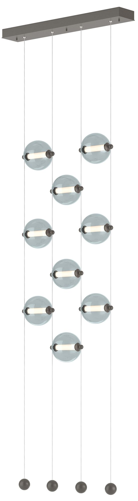 Abacus 9-Light Ceiling-to-Floor LED Pendant Smoke Cool Grey Made to Order