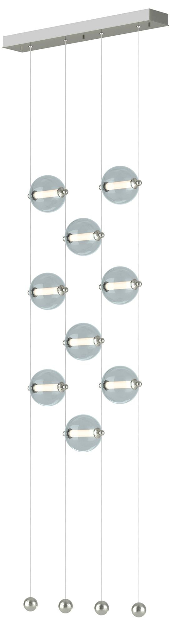 Abacus 9-Light Ceiling-to-Floor LED Pendant Sterling Made to Order