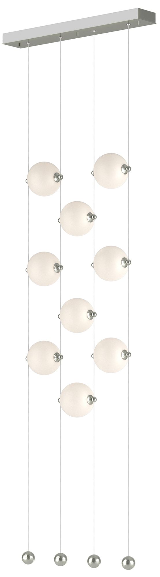 Abacus 9-Light Ceiling-to-Floor LED Pendant - Sterling - Opal Made to Order