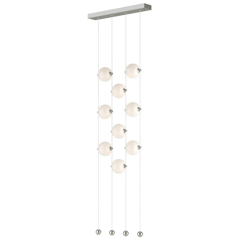 Image 1 Abacus 9-Light Ceiling-to-Floor LED Pendant - Sterling - Opal