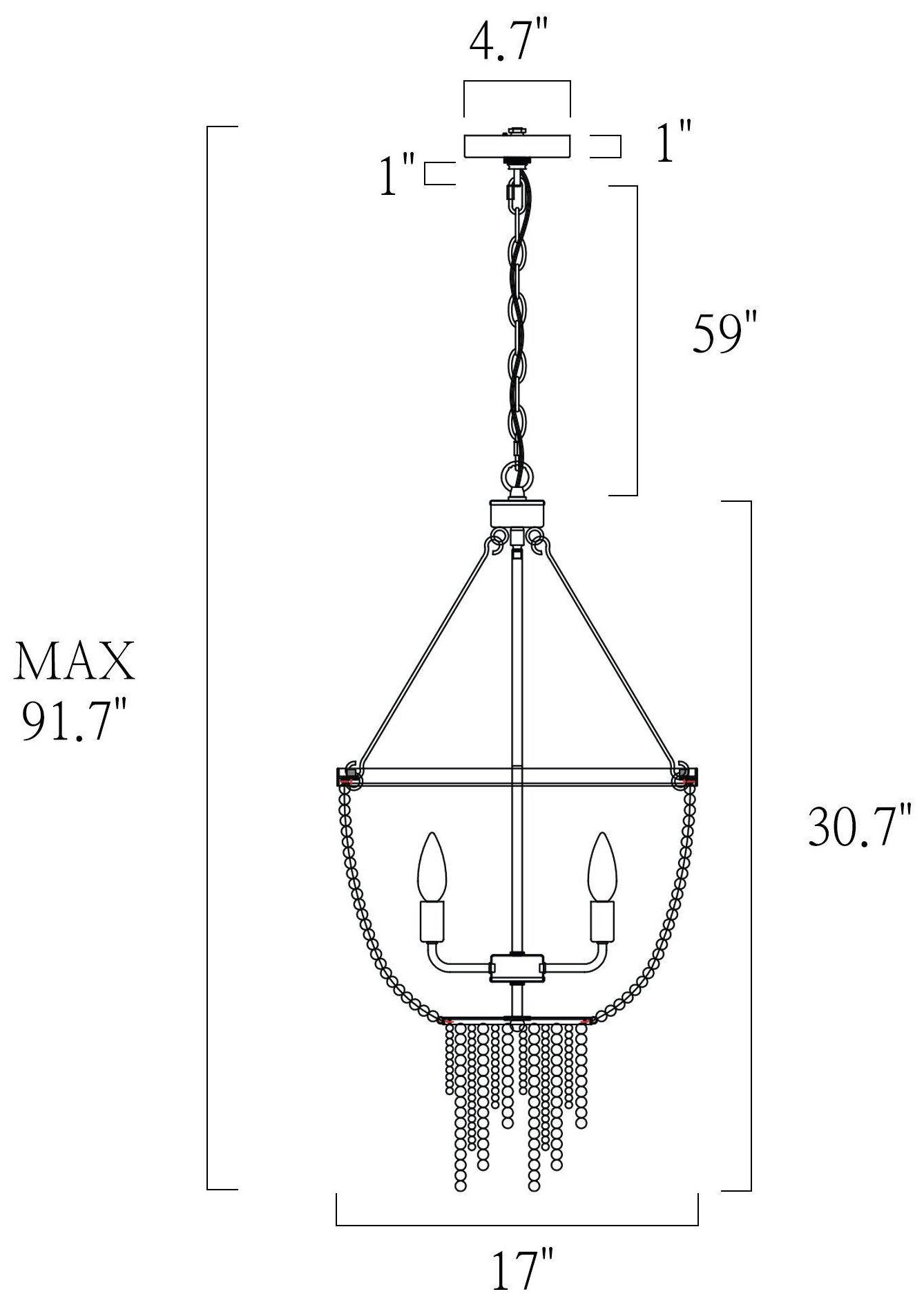 Image 5 Abajlen 17" Wide Gold and White Wood Bead 4-Light Chandelier more views