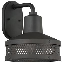Abalone Point 11 1/2&quot; High Sand Coal Outdoor Wall Light