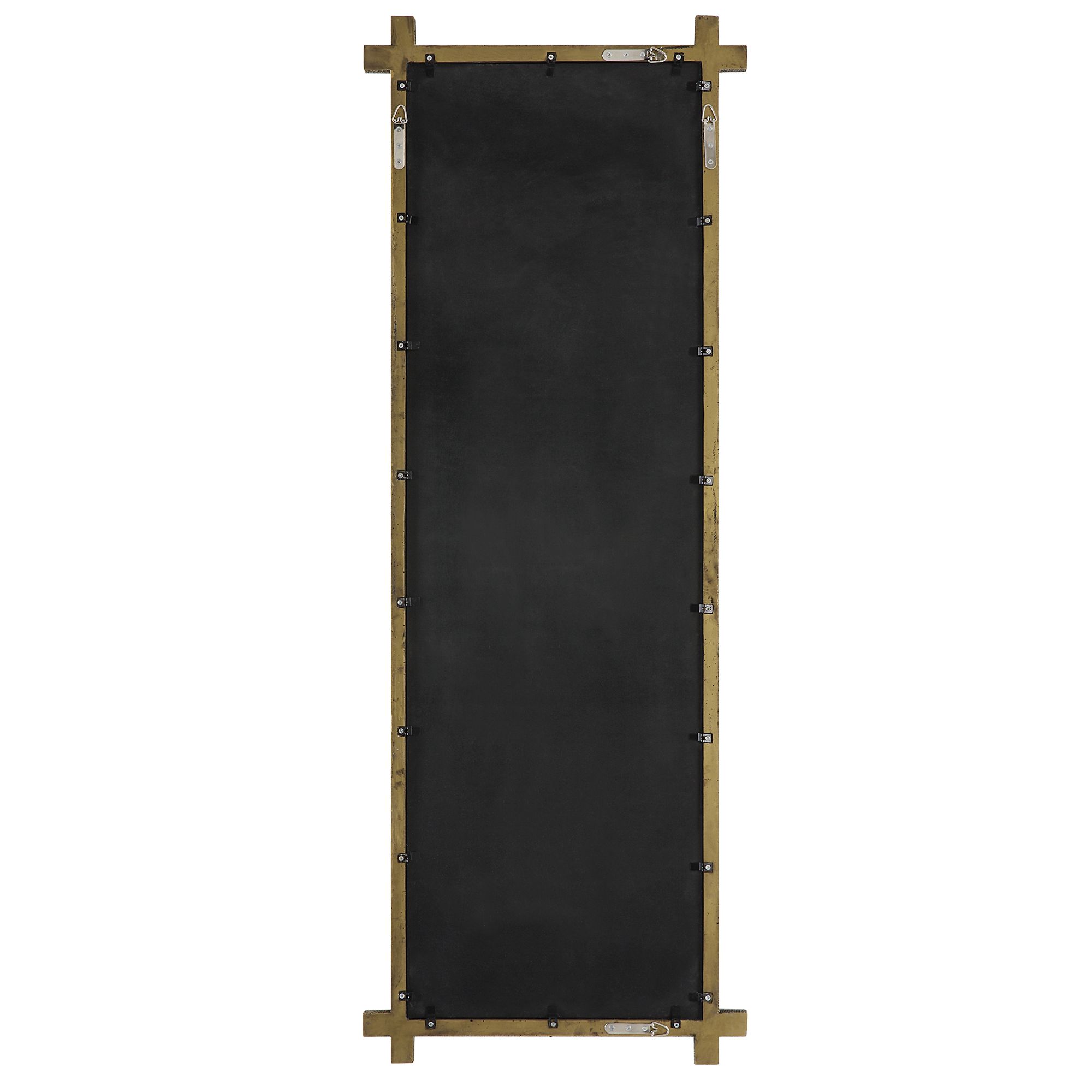 Abanu 30" x 39 3/4" Rustic Gold Ribbed Frame Wall Mirror in scene