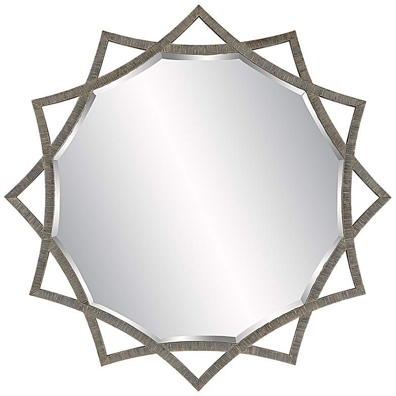 Image 1 Abanu Antique Gold 43 1/2" Round Oversized Wall Mirror