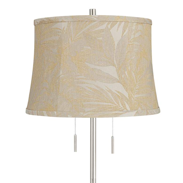Image 2 Abba 65"H Brushed Steel Bergamo Gold Shade Twin Pull Chain Floor Lamp more views