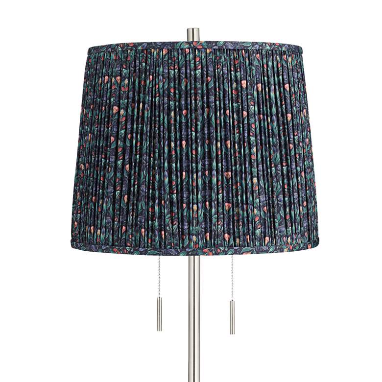 Image 2 Abba 65"H Brushed Steel Sally Green Shade Twin Pull Chain Floor Lamp more views