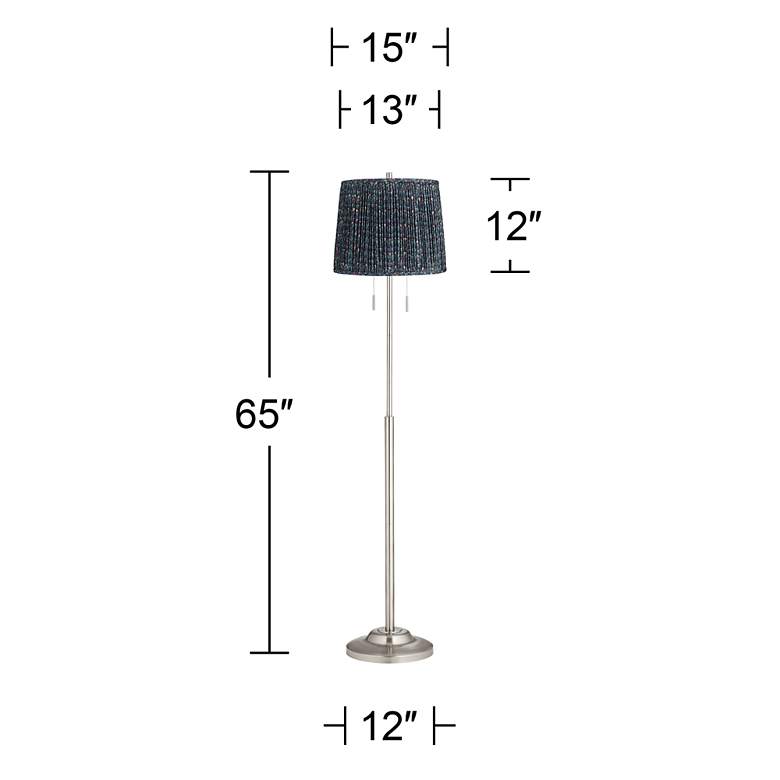 Image 5 Abba 65"H Brushed Steel Sally Green Shade Twin Pull Chain Floor Lamp more views