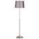 Abba 65"H Brushed Steel Sydnee Gray Shade Twin Pull Chain Floor Lamp