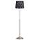 Abba 65"H Brushed Steel w/ Navy Blue Shade Twin Pull Chain Floor Lamp