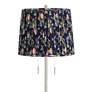 2_Abba 65"H Brushed Steel w/ Navy Blue Shade Twin Pull Chain Floor Lamp more views