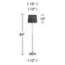 5_Abba 65"H Brushed Steel w/ Navy Blue Shade Twin Pull Chain Floor Lamp more views
