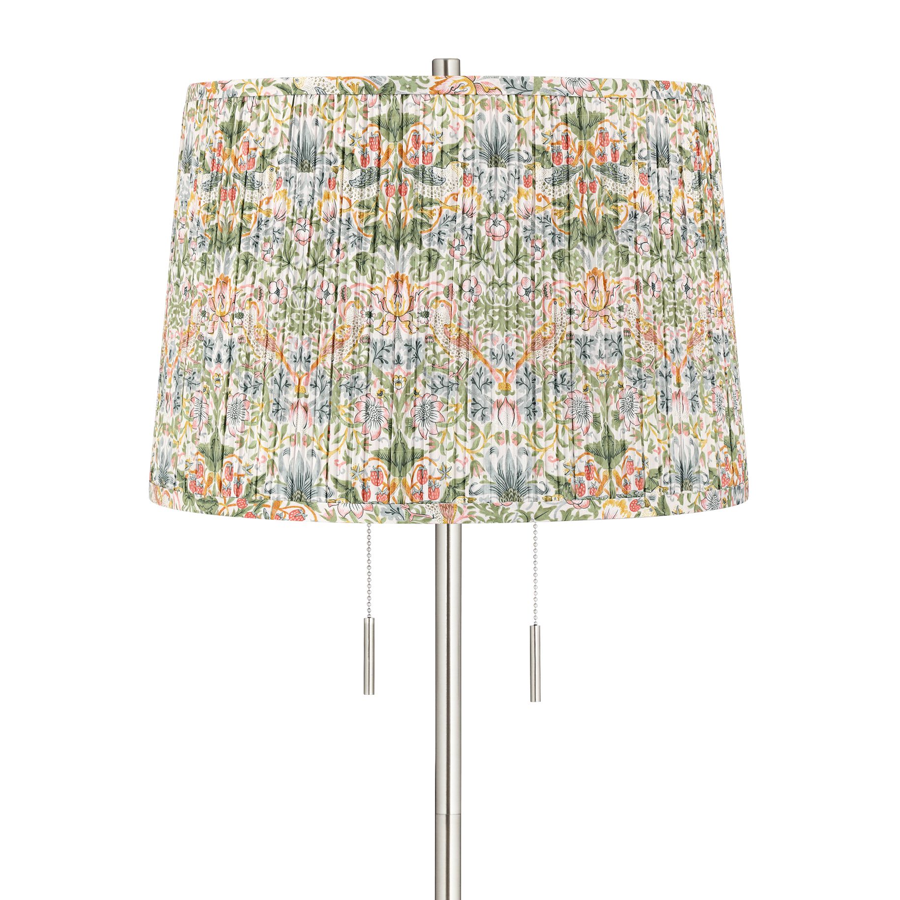 Image 2 Abba Brushed Steel Floor Lamp with Multi-Color Shade more views