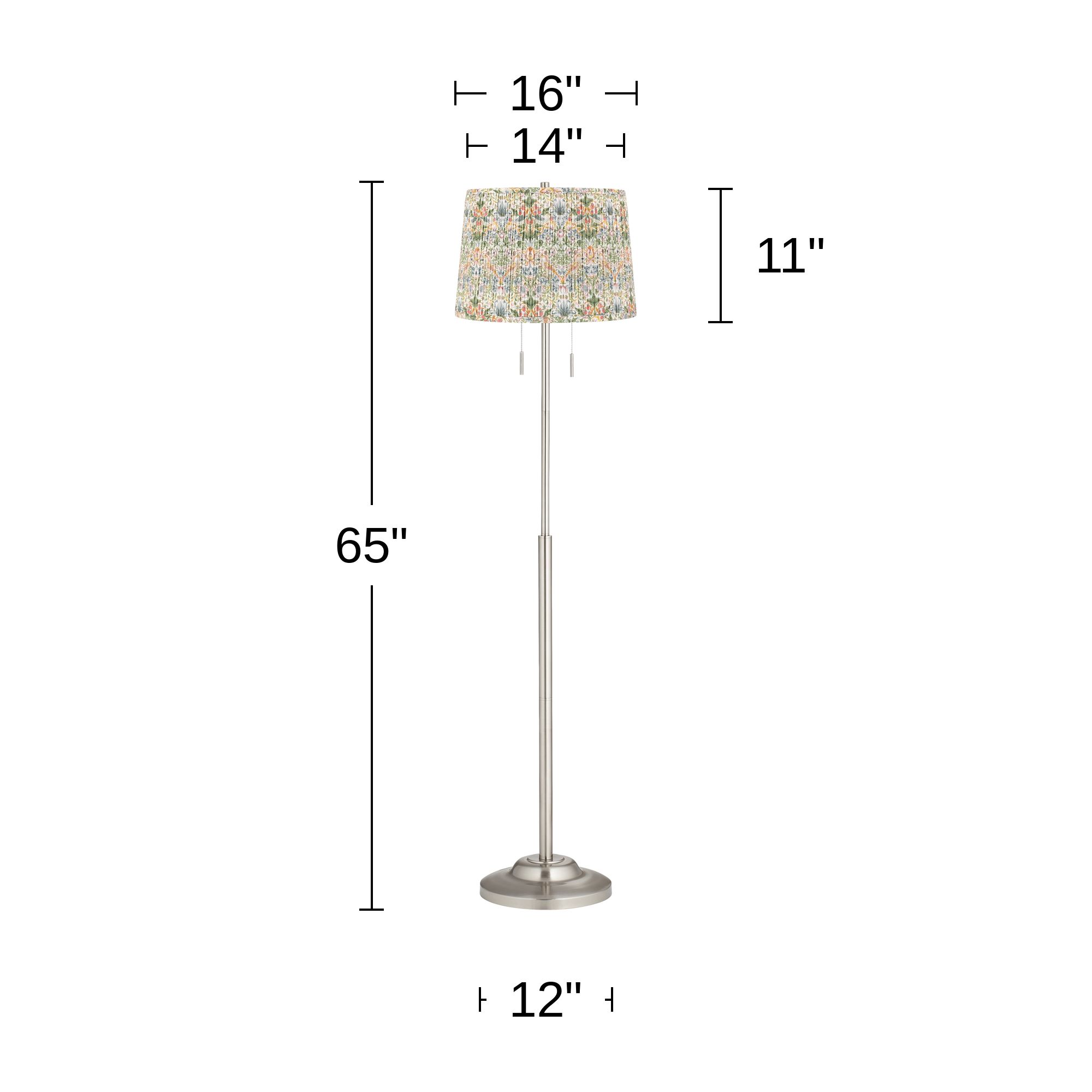 Image 5 Abba Brushed Steel Floor Lamp with Multi-Color Shade more views