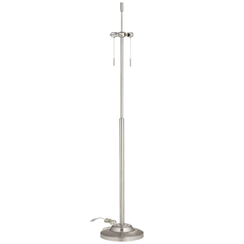 Image 1 Abba Brushed Steel Twin Pull Chain Floor Lamp Base Only