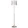 Abba Cream and Gray Shade Brushed Steel Floor Lamp