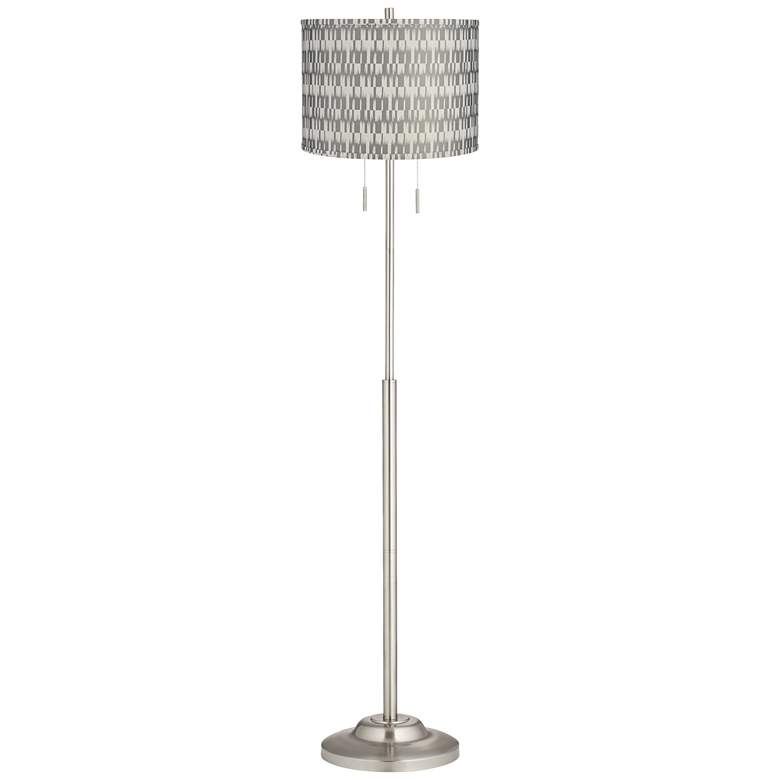 Image 1 Abba Gray And Cream Twin Pull Chain Floor Lamp