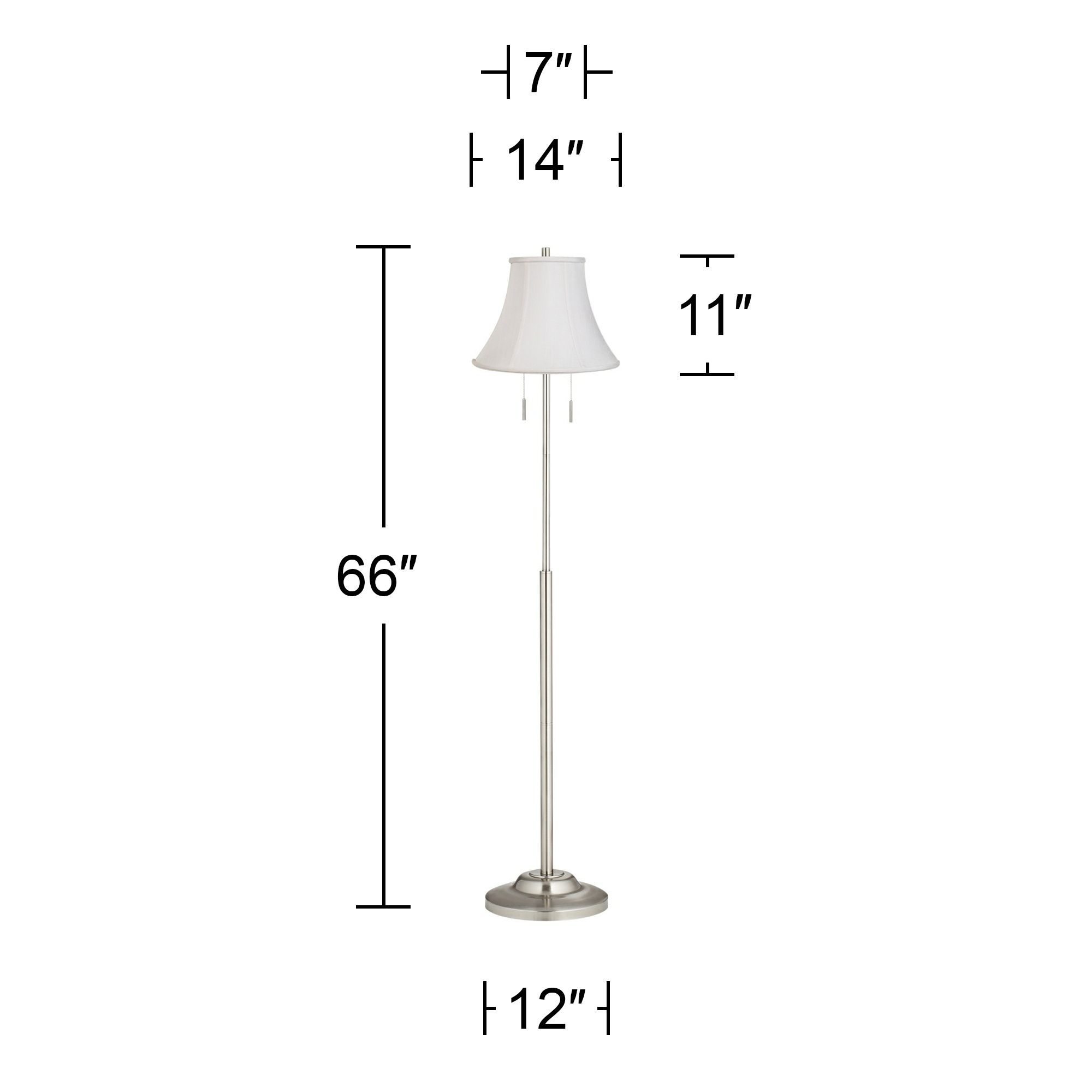 Image 5 Abba Imperial White Bell Twin Pull Chain Floor Lamp more views