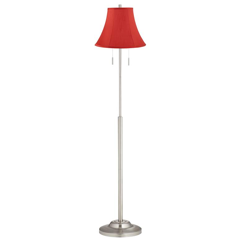 Image 1 Abba Red Bell Twin Pull Chain Floor Lamp