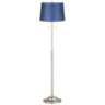 Abba Satin Blue Modern Floor Lamp with Pull Chains