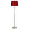 Abba Satin Red Twin Pull Chain Floor Lamp