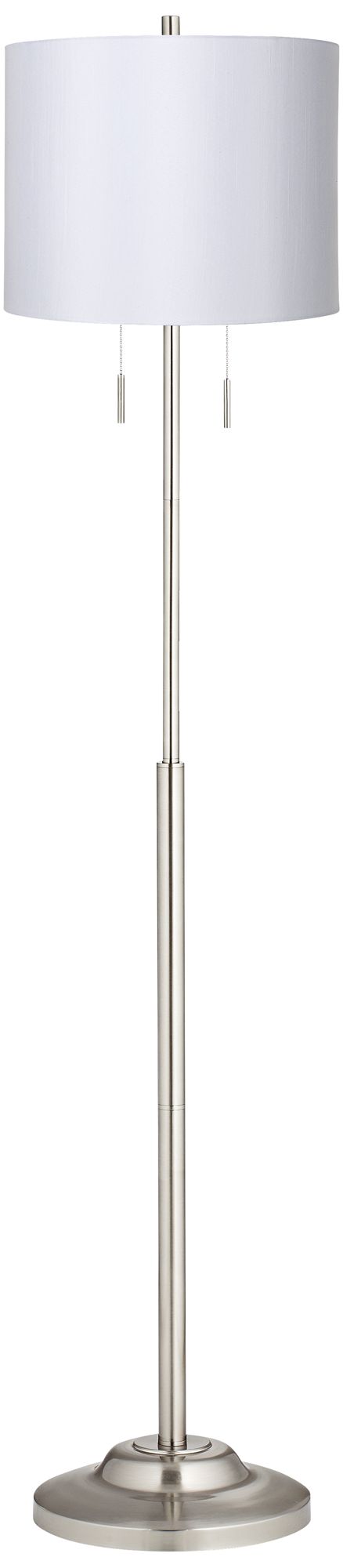 Abba White Hardback Drum Twin Pull Chain Floor Lamp 17F30 Lamps Plus