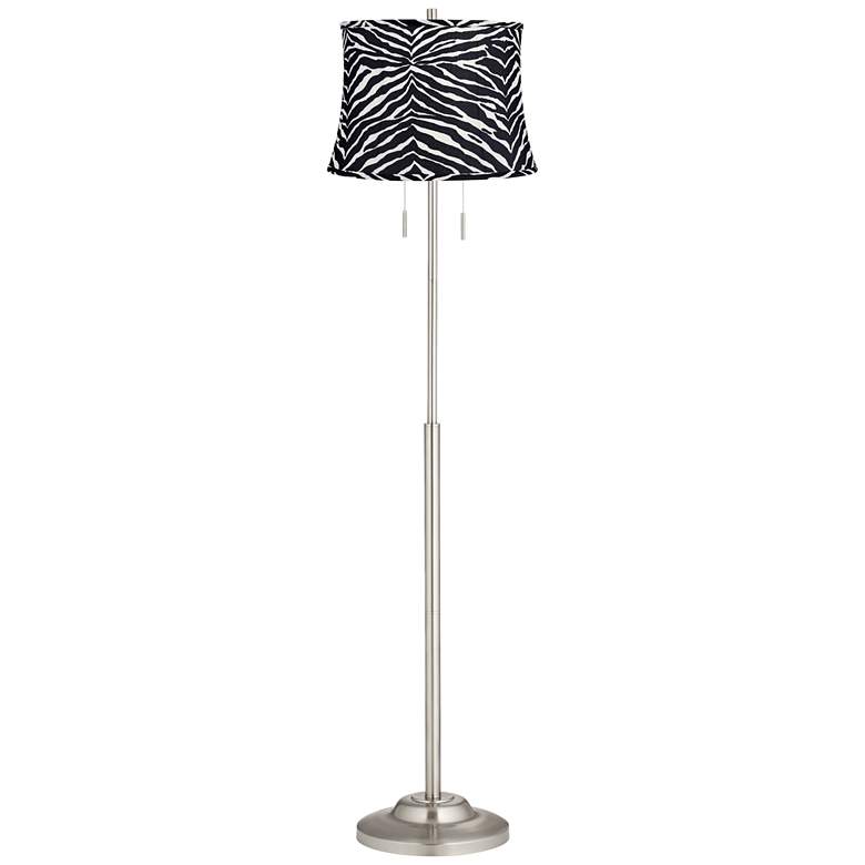 Image 1 Abba Zebra Print Twin Pull Chain Floor Lamp
