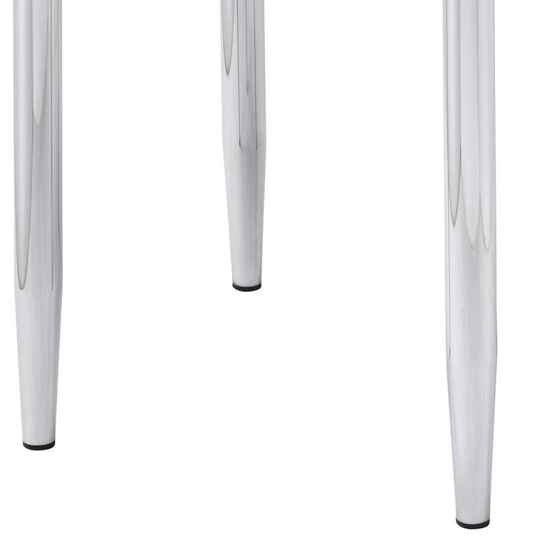 Image 3 Abbe 22" Wide Chrome and Mirrored Glass Round End Table more views