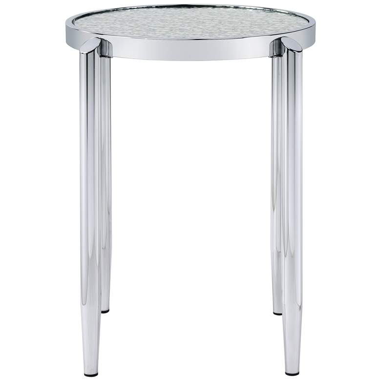Image 5 Abbe 22 inch Wide Chrome and Mirrored Glass Round End Table more views