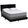 Abberton Black Velvet Fabric Queen Size Panel Bed