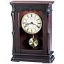Abbeville Walnut 13 1/4" High Bulova Mantel Clock