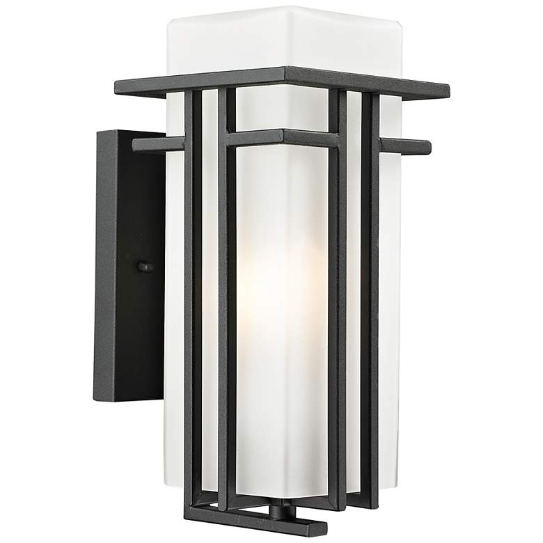 Image 1 Abbey 11 3/4" High Black Metal Outdoor Wall Light