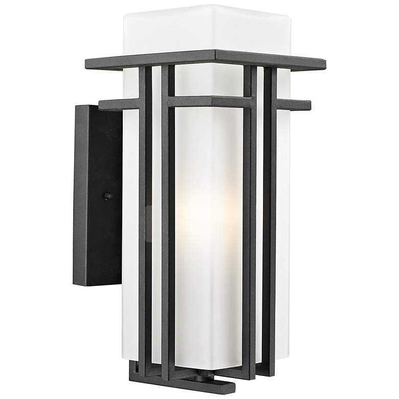 Image 1 Abbey 14 3/4 inch High Black Metal Outdoor Wall Light
