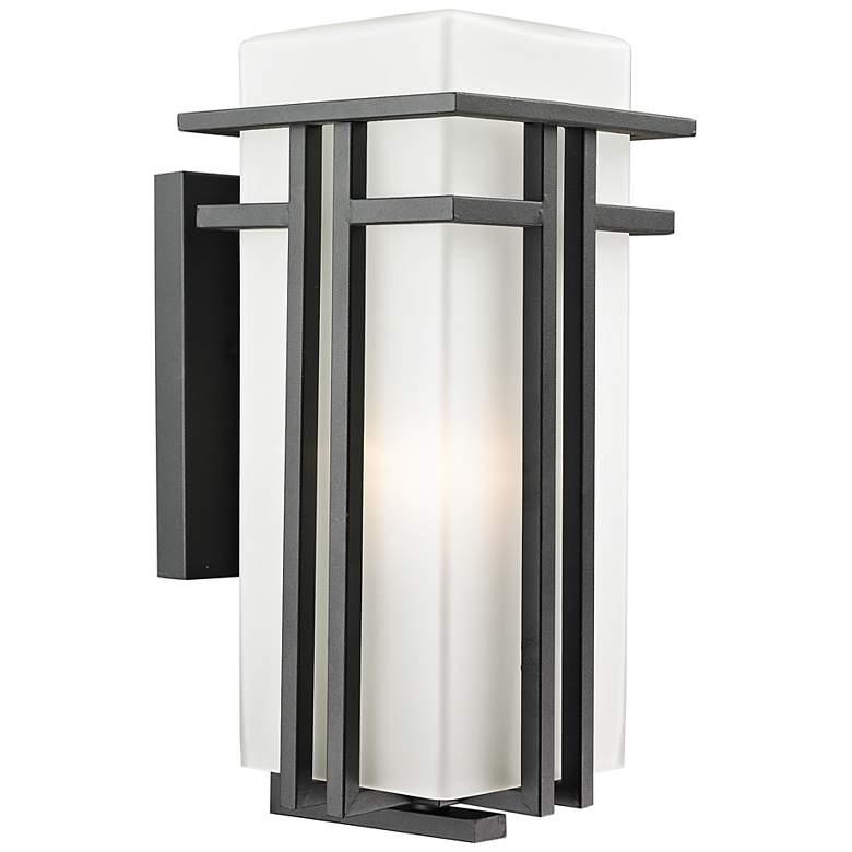 Image 1 Abbey 17 inch High Black Metal Outdoor Wall Light
