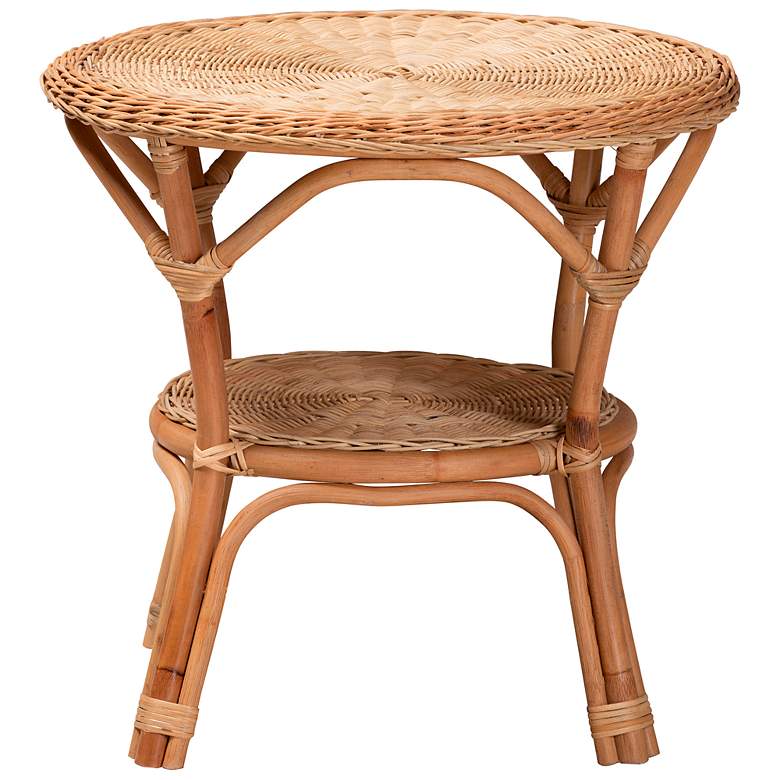 Image 7 Abbey 22" Wide Natural Brown Rattan 1-Shelf Coffee Table more views