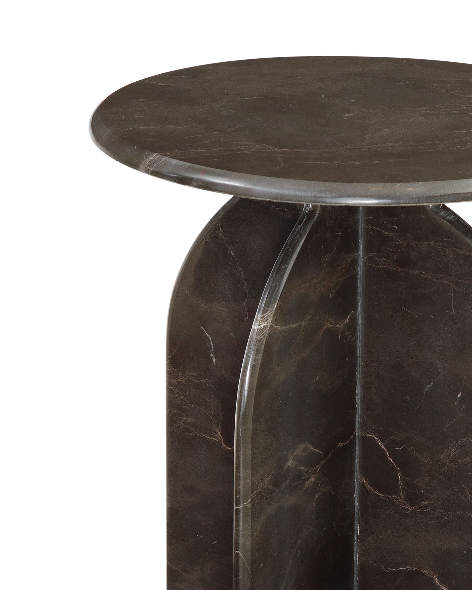 Image 2 Abbey 24' Tall Marble Brown Accent Table more views