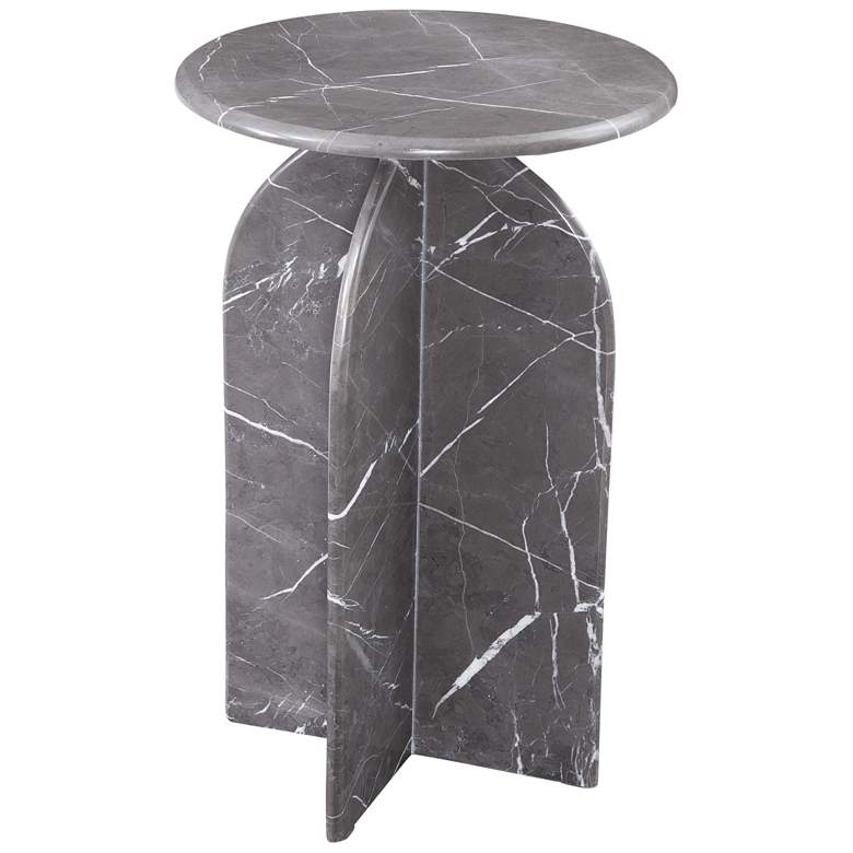 Image 1 Abbey 24' Tall Marble Grey Accent Table