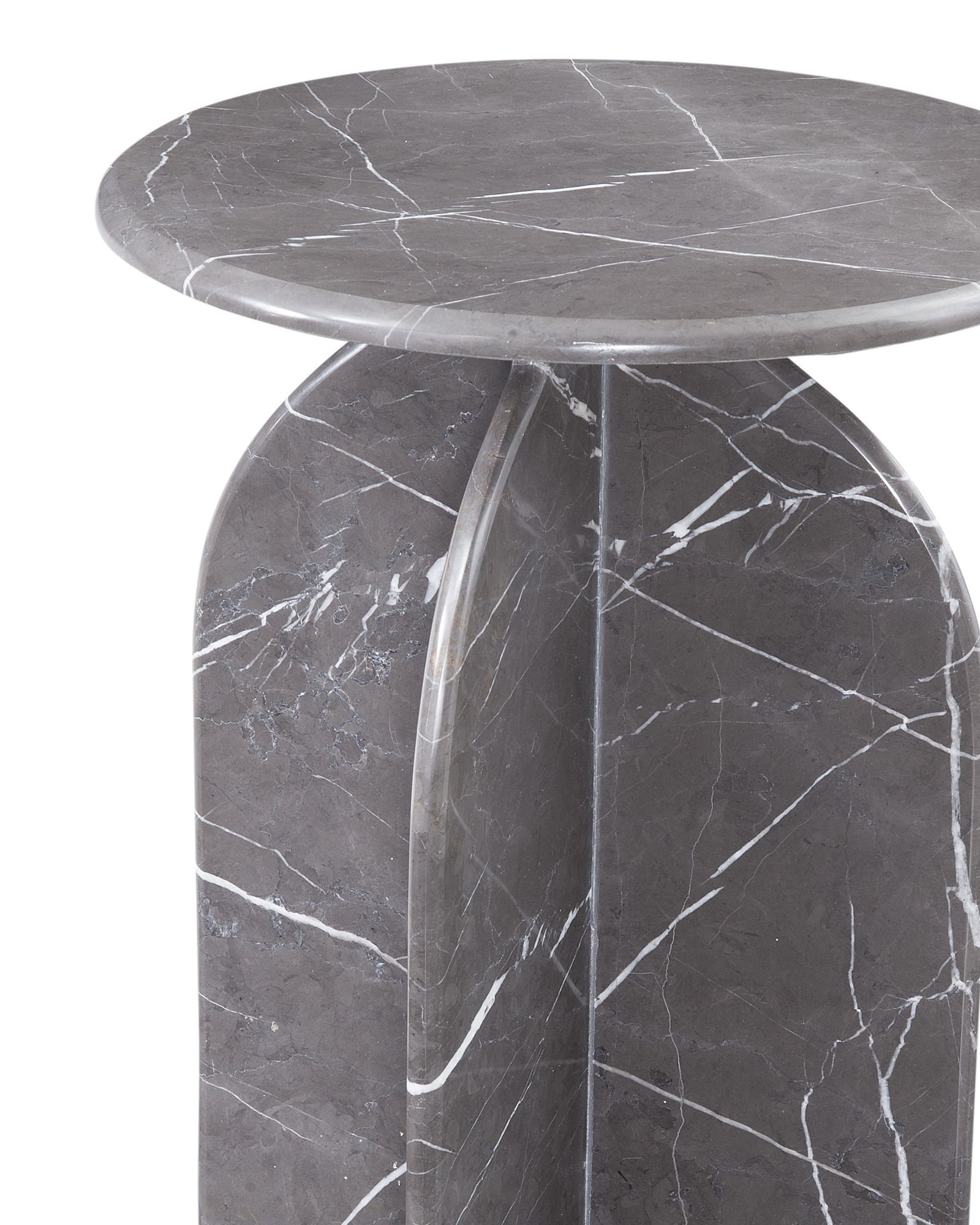 Image 2 Abbey 24' Tall Marble Grey Accent Table more views