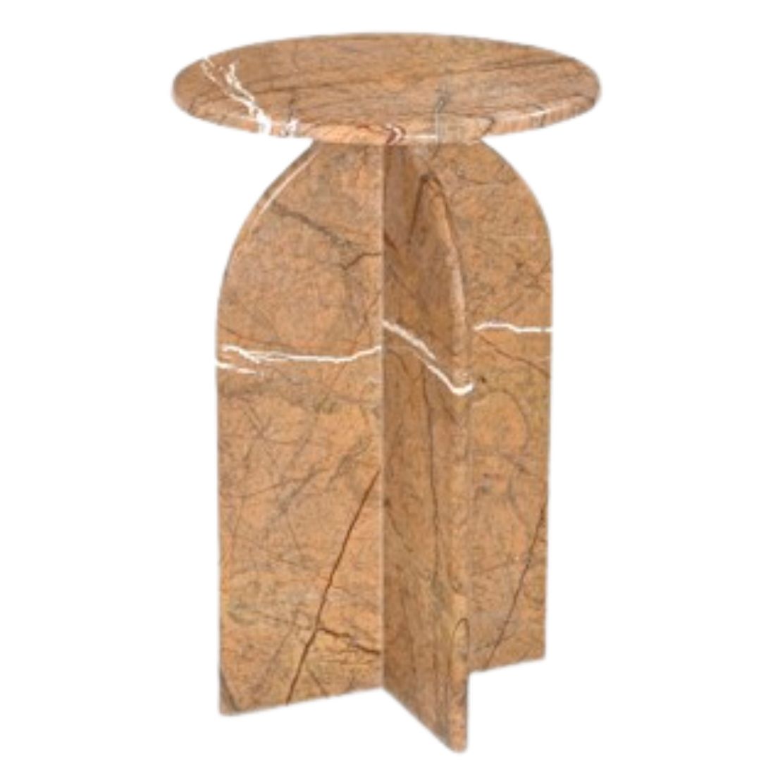 Image 2 Abbey Amber Marble Accent Table more views