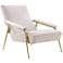 Abbey Blush Velvet and Brushed Gold Armchair
