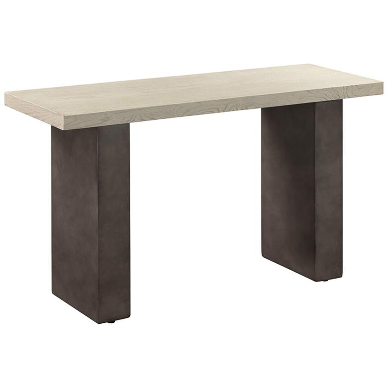 Image 1 Abbey Console Table in Concrete and Grey Oak Wood