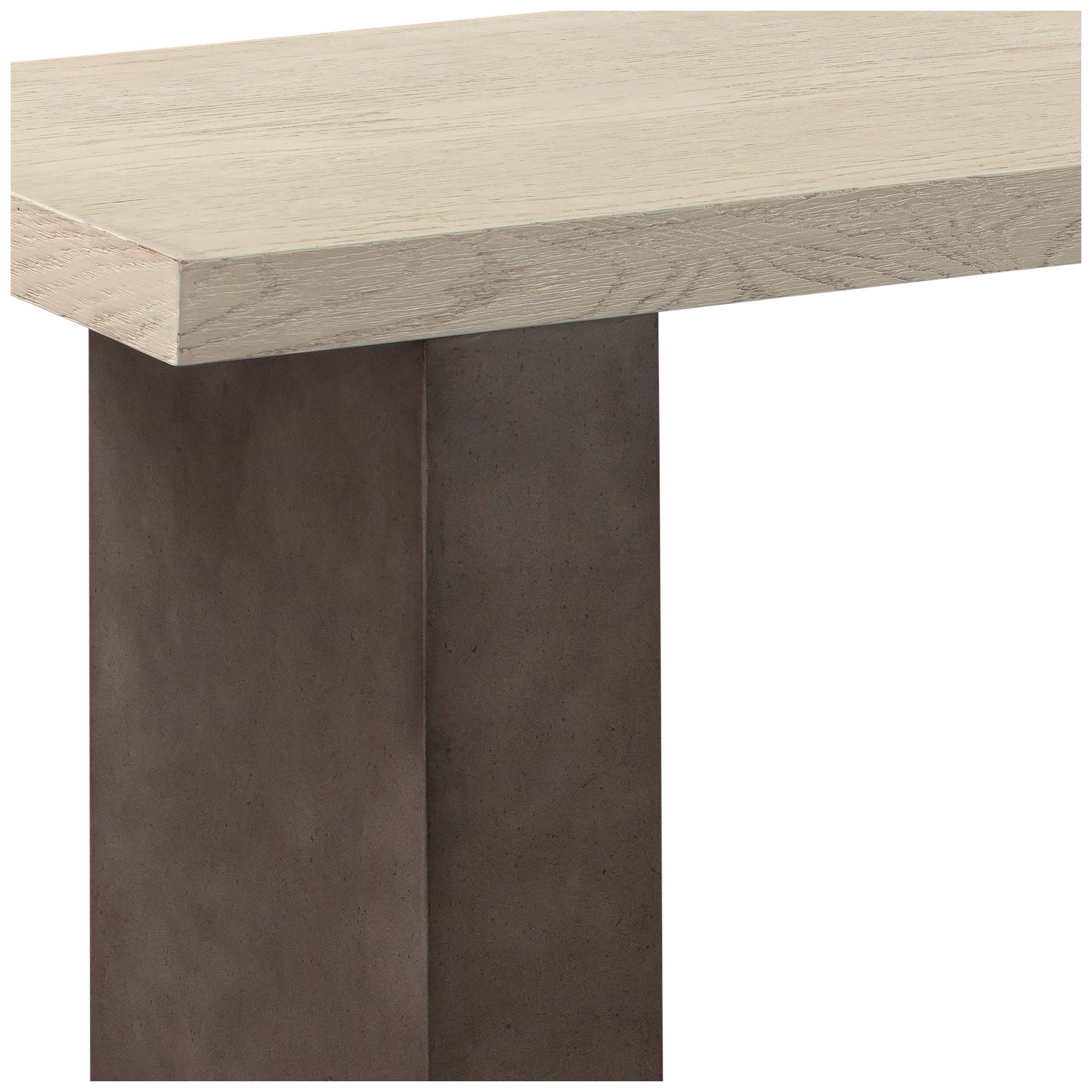 Image 5 Abbey Console Table in Concrete and Grey Oak Wood more views